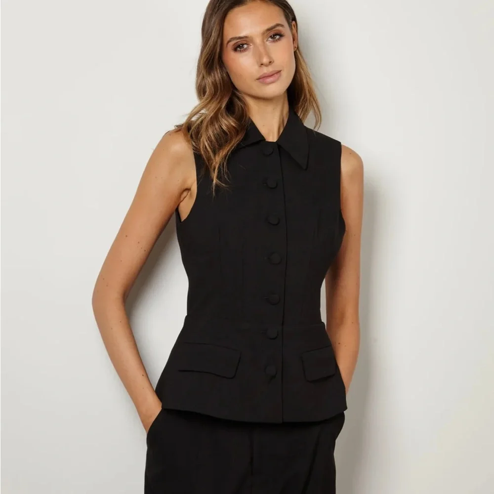 Black Sleeveless Blouse - Picture 2 of 8